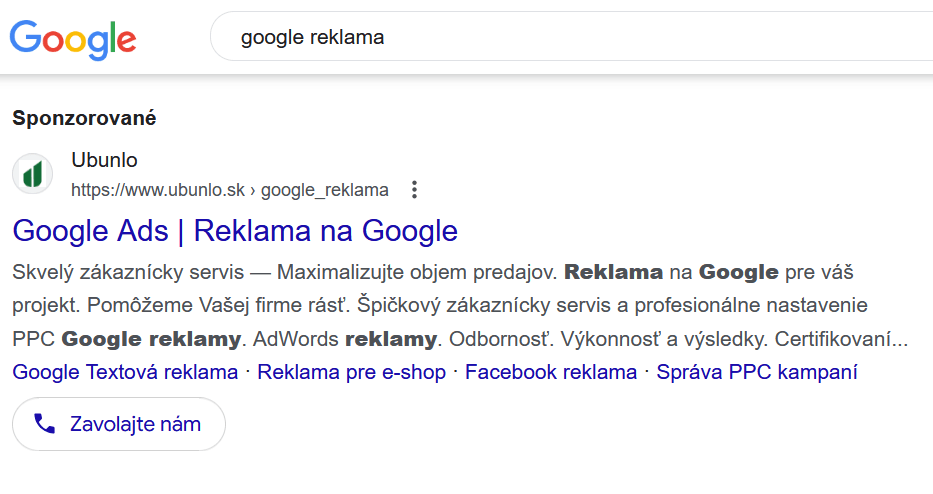 google reklama pre firmu